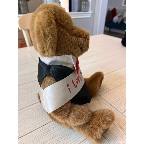 Build a Bear Vintage circa 2003 w/ vest & I love you. Measures approx 16" - Picture 3 of 5